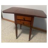 Cherry Drop-leaf Nightstand, 2 drawer