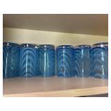 Blue white swirl glasses