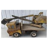 Steam shovel and truck