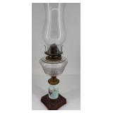 Ealry Oil Lamp w/ painted Column