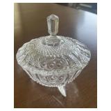 Clear, glass candy dish