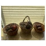 Baskets of apples, wooden