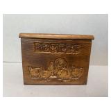 Chicken hand carved recipe box