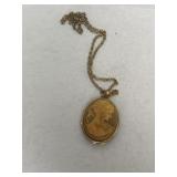 Cameo locket necklace