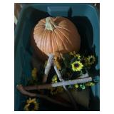 Totes of fall decorations