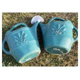 (2) plastic watering cans