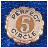 10K Gold "5 yr. Perfect Circle" Pin