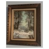 Painting on canvas winter scene