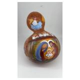Painted Nativity Gourd