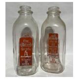 Miller milk bottles