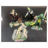 Vintage Dracula, Frankenstein, the creature and