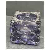 Purple glass candle holder