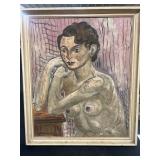 Barbra  BERNHARDT Nude painting on board