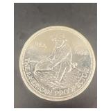 1964 American prospector 1 ounce silver coin