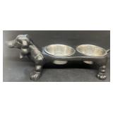 Cast iron dog food bowl holders