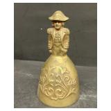 Antique brass bell revolutionary war soldier