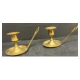 Antique brass candle holders