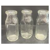 (3) 1/2 pint wayne dairy milk bottles
