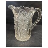 Cut glass water, pitcher