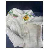 Vintage ladies wool sweater hand decorated