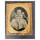 Little girl, baby tin type