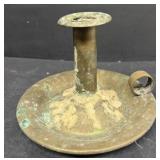 Antique brass candle holder