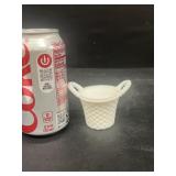 Milk, glass double handled toothpick holder