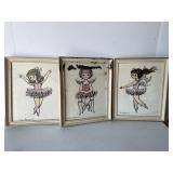 Signed drawings of ballerinas