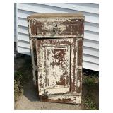 Early wooden cabinet, door needs repair