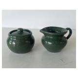 Stoneware cream and sugar