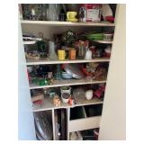 Glassware, vases-contents of cabinet