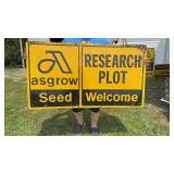 ASGROW "Research Plot" Sign