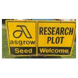 ASGROW "Research Plot" Sign