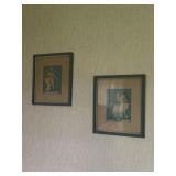Pair of early prints of men and woman