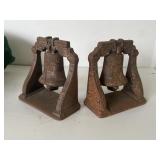 Cast iron Liberty Bell book ends