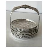 Hammered aluminum coasters