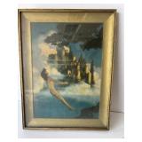 Nude girl on swing print