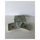 M&R hand painted dresser set
