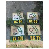 (4) ASGROW seed signs double sided