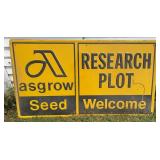 ASGROW "Research Plot" Sign