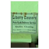 Cardboard Liberty Cleaners Sign