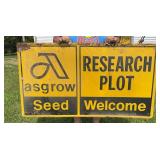 ASGROW "Research Plot" Sign