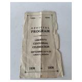 1936 liberty Indiana Centennial program