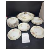 Large Empire, China set covered serving dish, 11