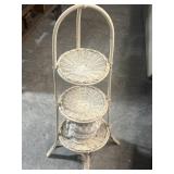 Three tier wicker stand