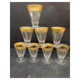 Gold rim liquor glasses