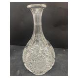 Cut glass liquor decanter 9 inches tall
