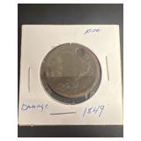 1849 one cent coin
