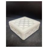 Milk, glass trinket box