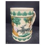 Large beer stein with deer